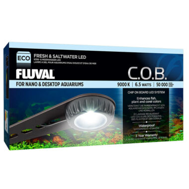 Offering a hybrid spectrum and 9000K color temperature that supports fish-only marine tanks as well as plant and coral species that require lower light levels, Fluval C.O.B. provides Flexibility for your freshwater or saltwater nano aquarium.