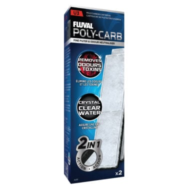 Fluval Poly-Carb Cartridge is Specifically designed for the Fluval U3 filter, the U3 Poly-Carb Cartridge has two unique filtering sides that combine to provide thorough chemical filtration.